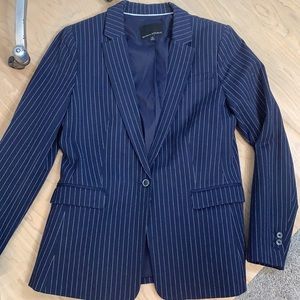 Navy Pinstripe Gangster Banana Republic Blazer Jacket Size 10